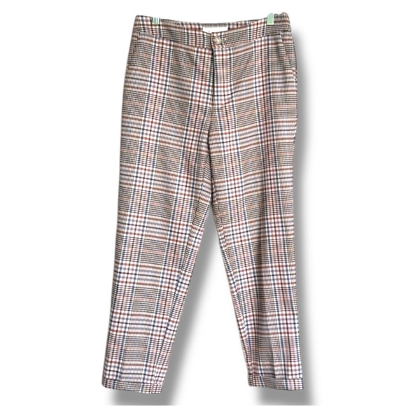 By Anthropologie Malcolm Plaid Tapered Trousers Size 4 - Picture 2 of 14